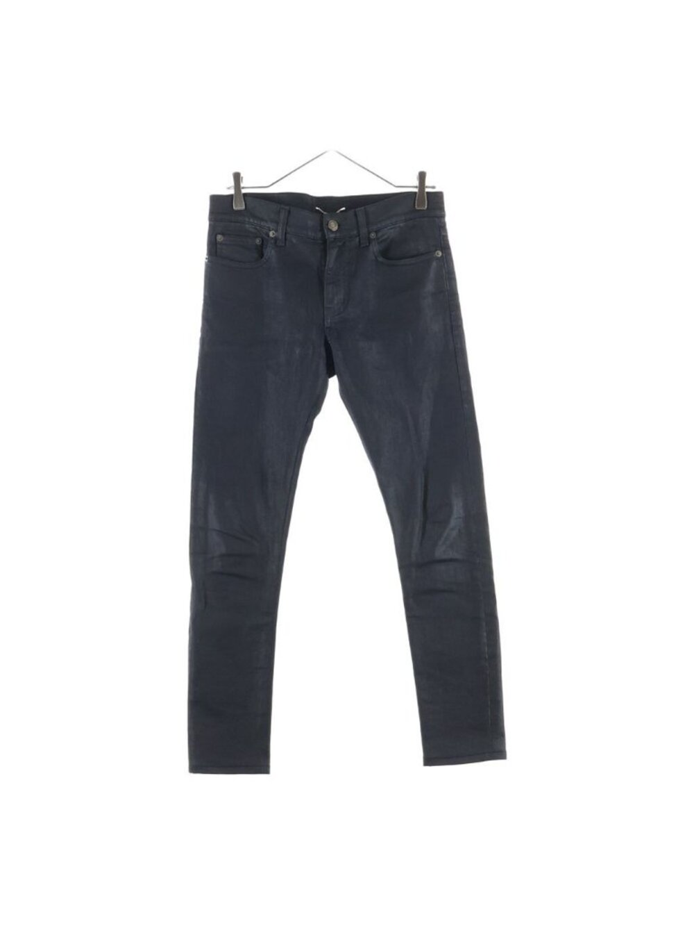 Saint Laurent Paris 15 SS Hedi Slimane Era Coated Skinny Denim Pants Black